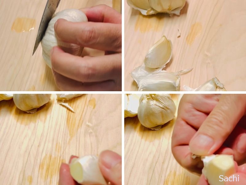 にんにく-皮むき工程