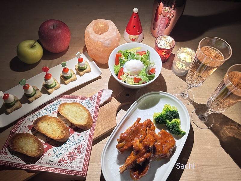 スペアリブトマトソースクリスマス